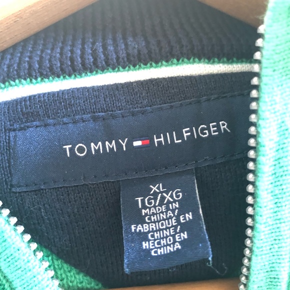 Tommy Hilfiger Half Zip Pullover Sweater Green - Picture 4 of 8